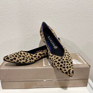 Rothy’s The Point Ballet Flats in Retired Leopard Print, Size 10, New in Box